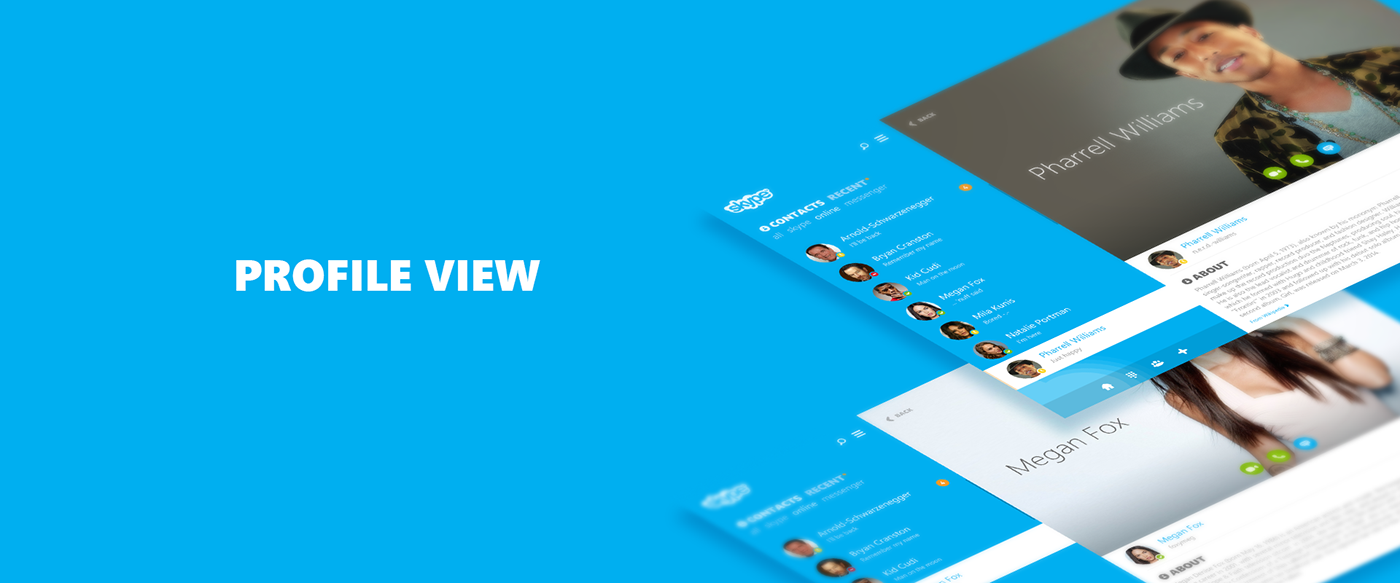 Skype redesign re-redesign concept windows bold fresh modern UI ux