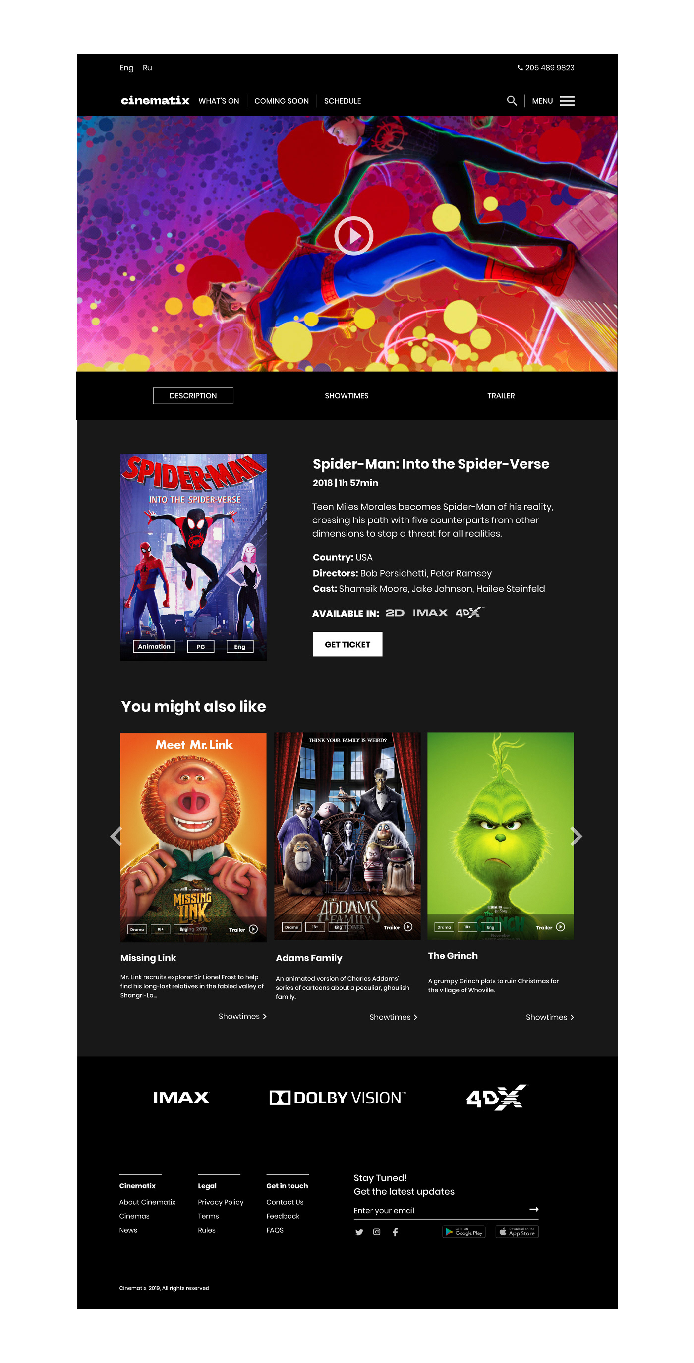 Website ux UI interaction Webdesign app mobile Film   Cinema