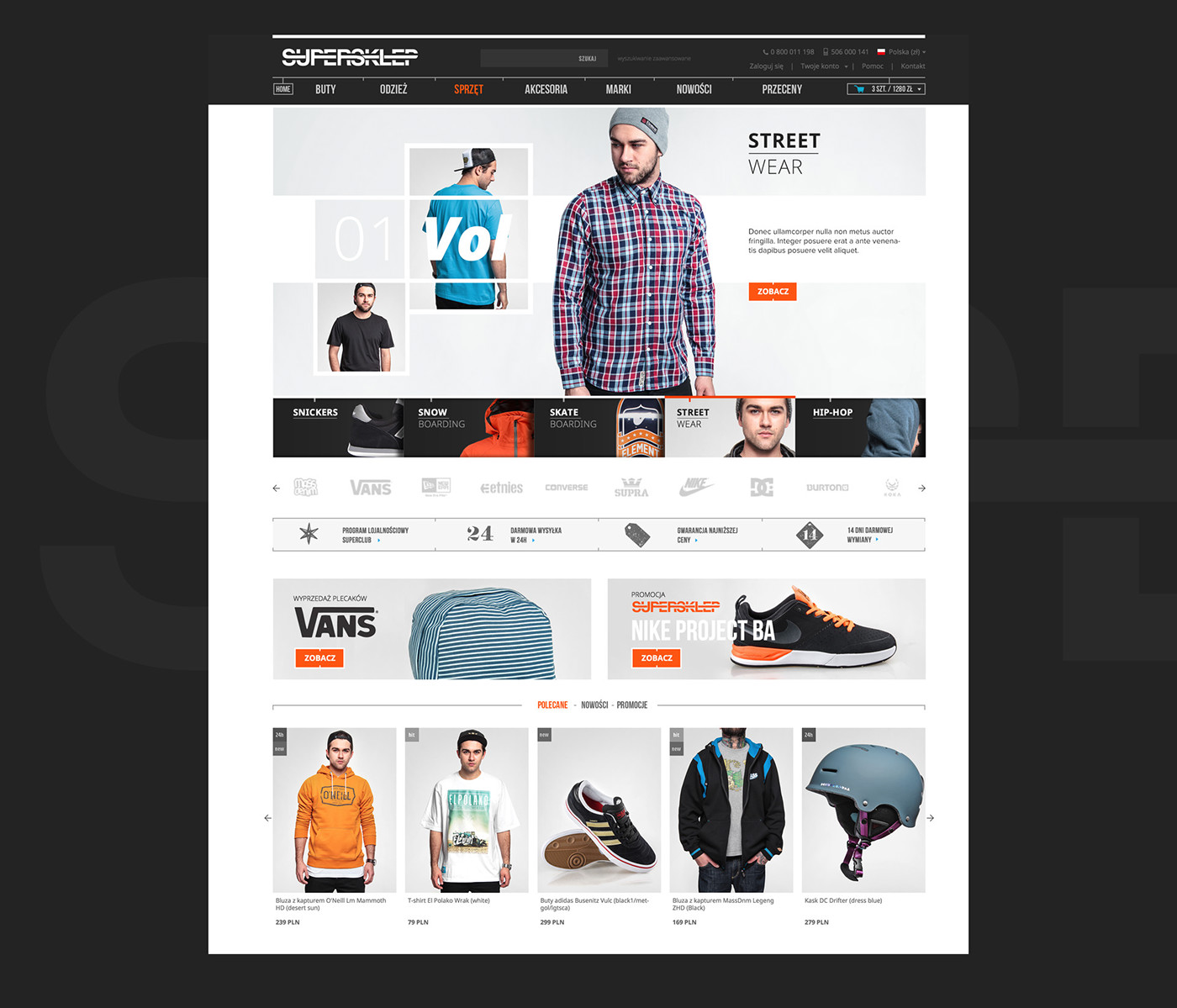 Ecommerce sneakers Streatwear Website Layout design shop clean
