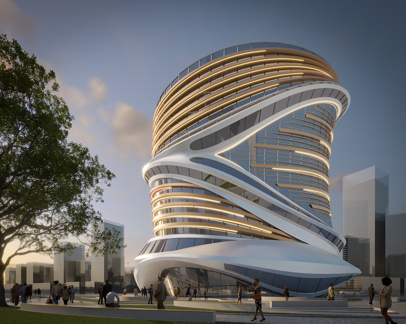 architecture mixed use Retail exterior CGI Office design tower visualization luxury