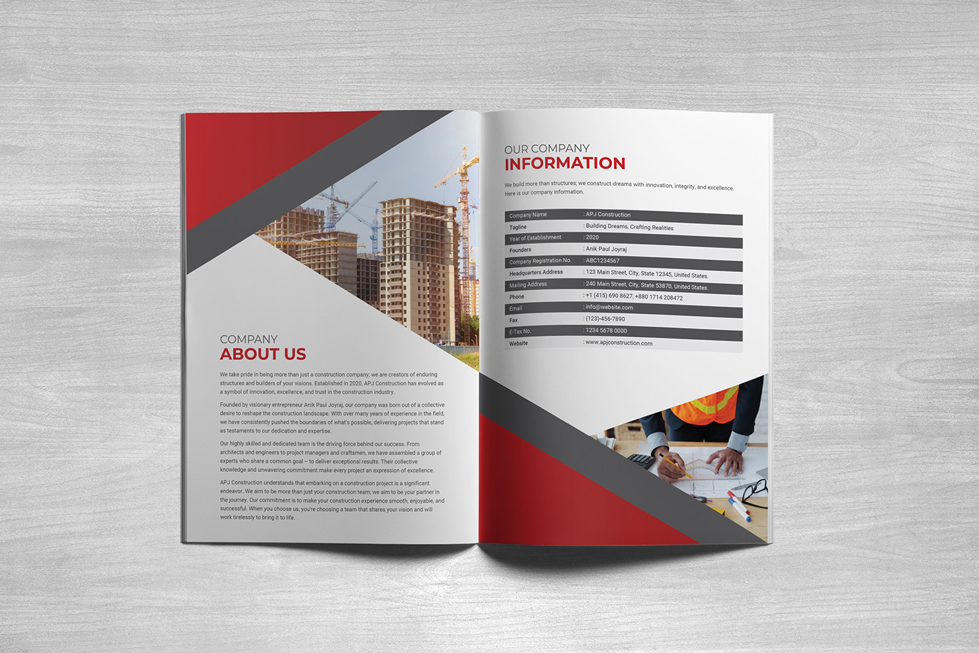 Creative Construction Company Profile Templates, Company profile pdf, Company profile content