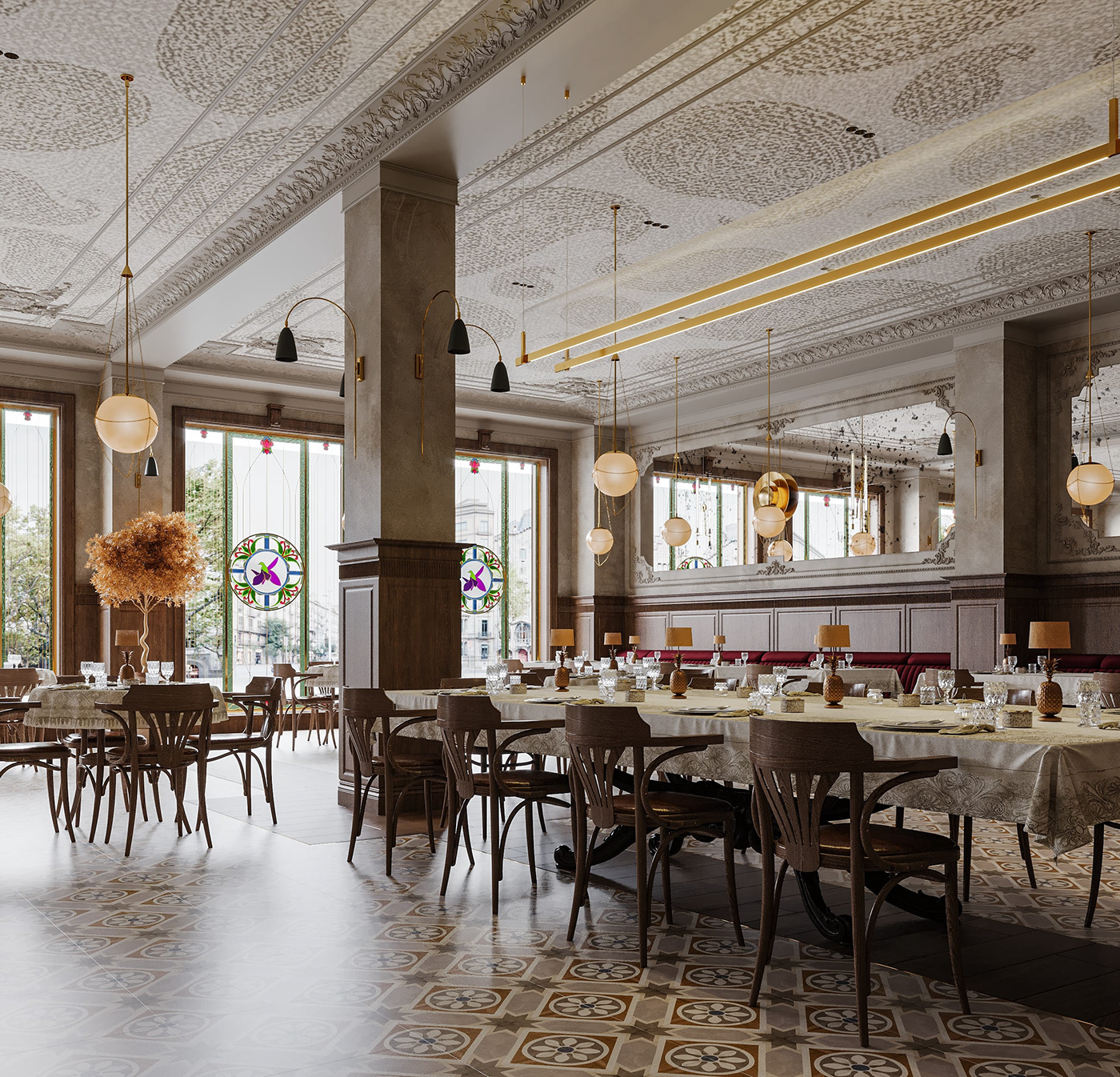 restaurant award winning architecture design interior design  Vizualization corona CGI