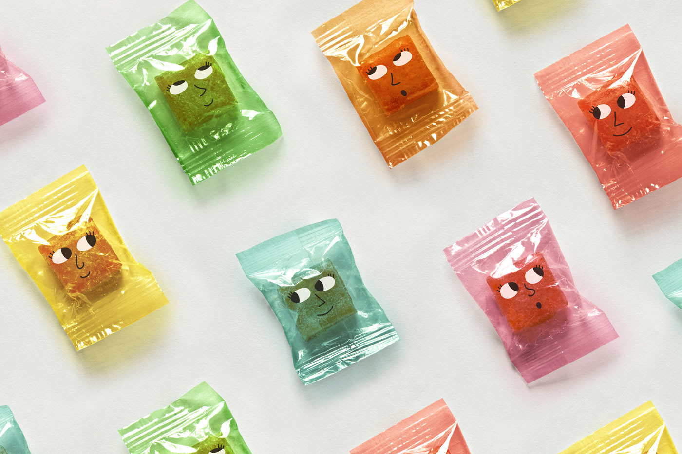 Packaging Candies Sweets caramelle Sabadì ILLUSTRATION  Character Character design  Photography  Happycentro