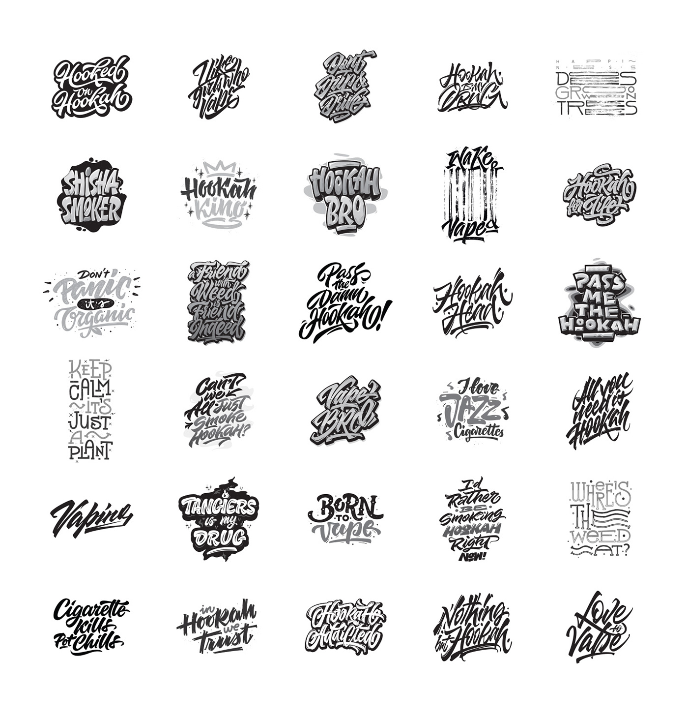 lettering Calligraphy   print logo vector smoke hookah typography   graphic