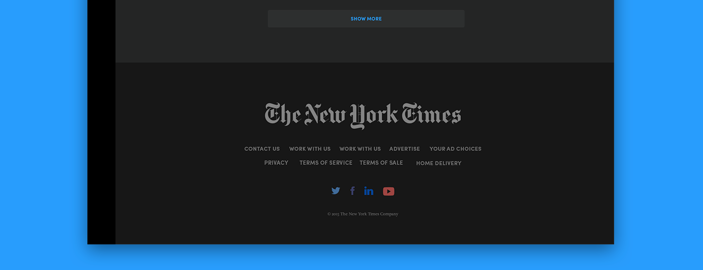 NYTimes New York Times newspapper Rethinking digital newspapper news webnews digital clean black Custom UI ux flat Ps25Under25
