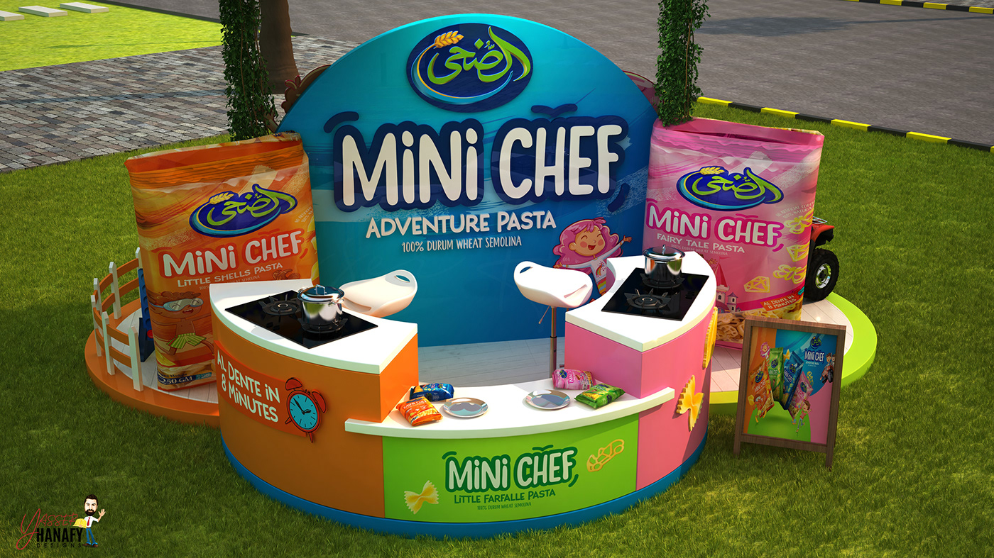 3D aldoha booth Food  Games kitchen mini chef Outdoor Stand yasser hanafy