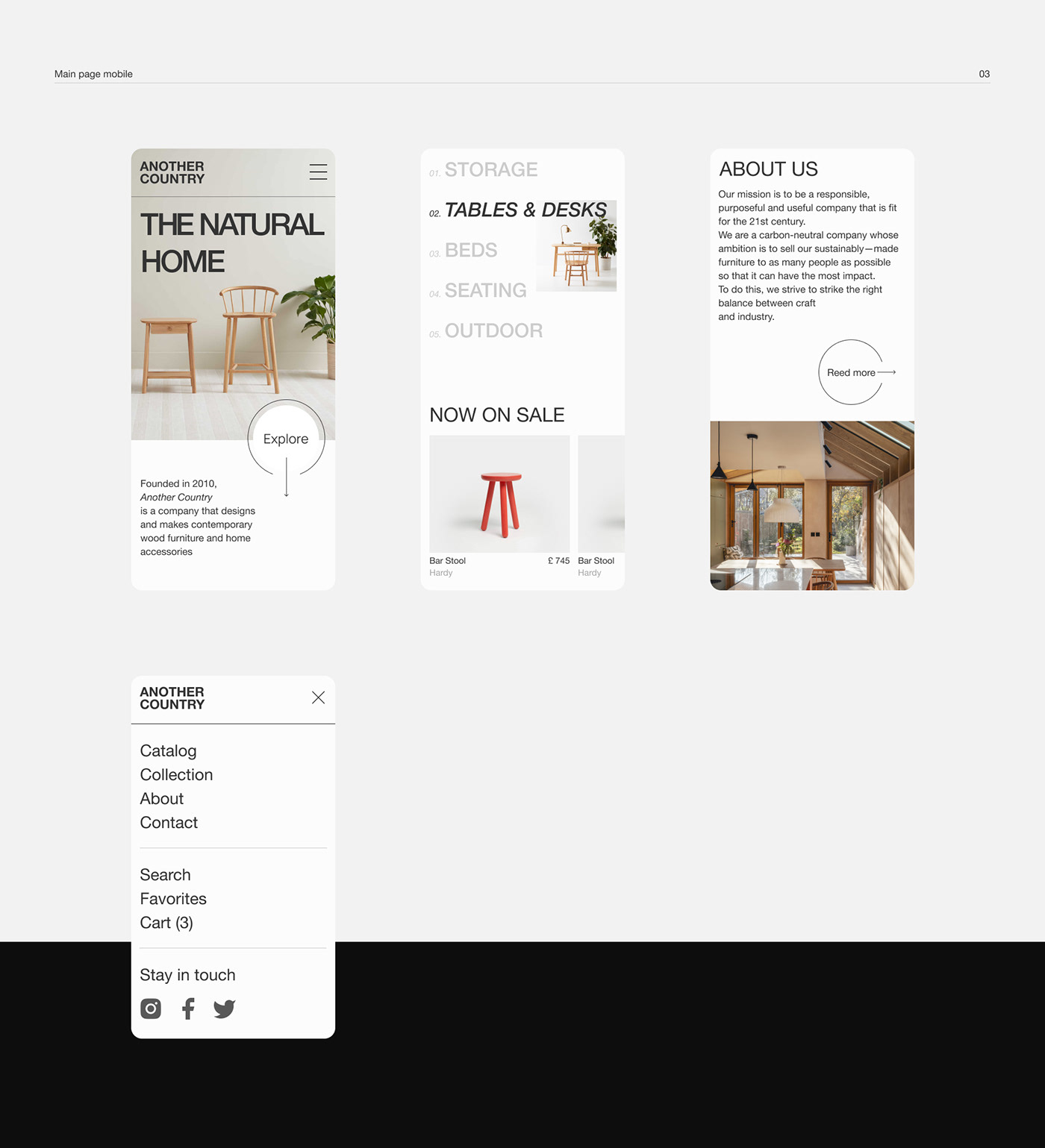 e-commerce furniture Interior minimal online store UI/UX ux Web Web Design  Website