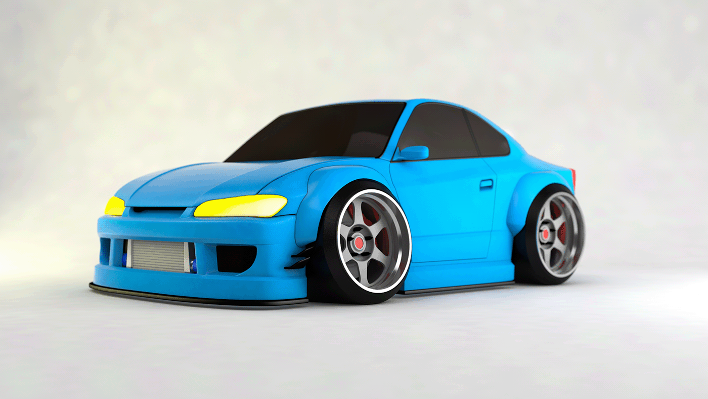 3D 3d car automotive   car drift Nissan Render S15 Silvia toon