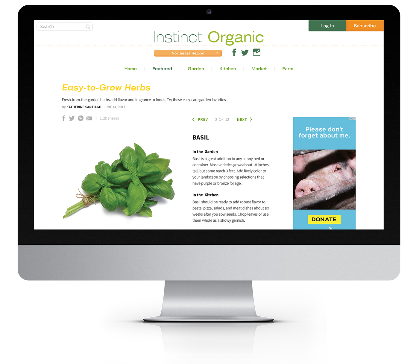 instinct organic organic vegan Vegetarian agriculture farming gardening nutrition Health magazine earthy natural