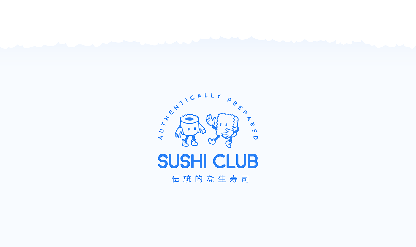 branding  Character design  Food  japan japanese kawaii seal logo Sushi traditional graphic design 