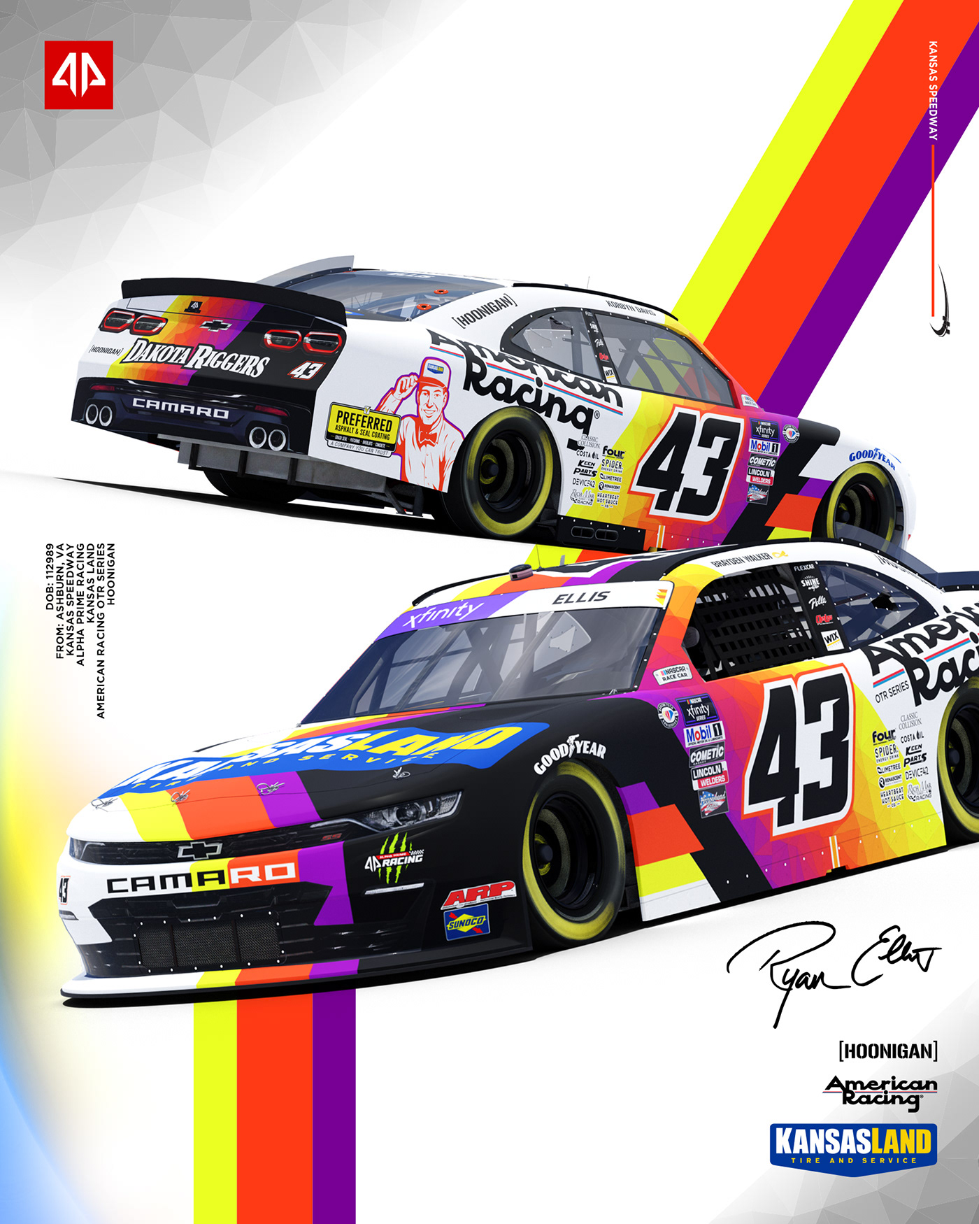 Vehicle NASCAR hoonigan ken block Livery graphic design  Social media post
