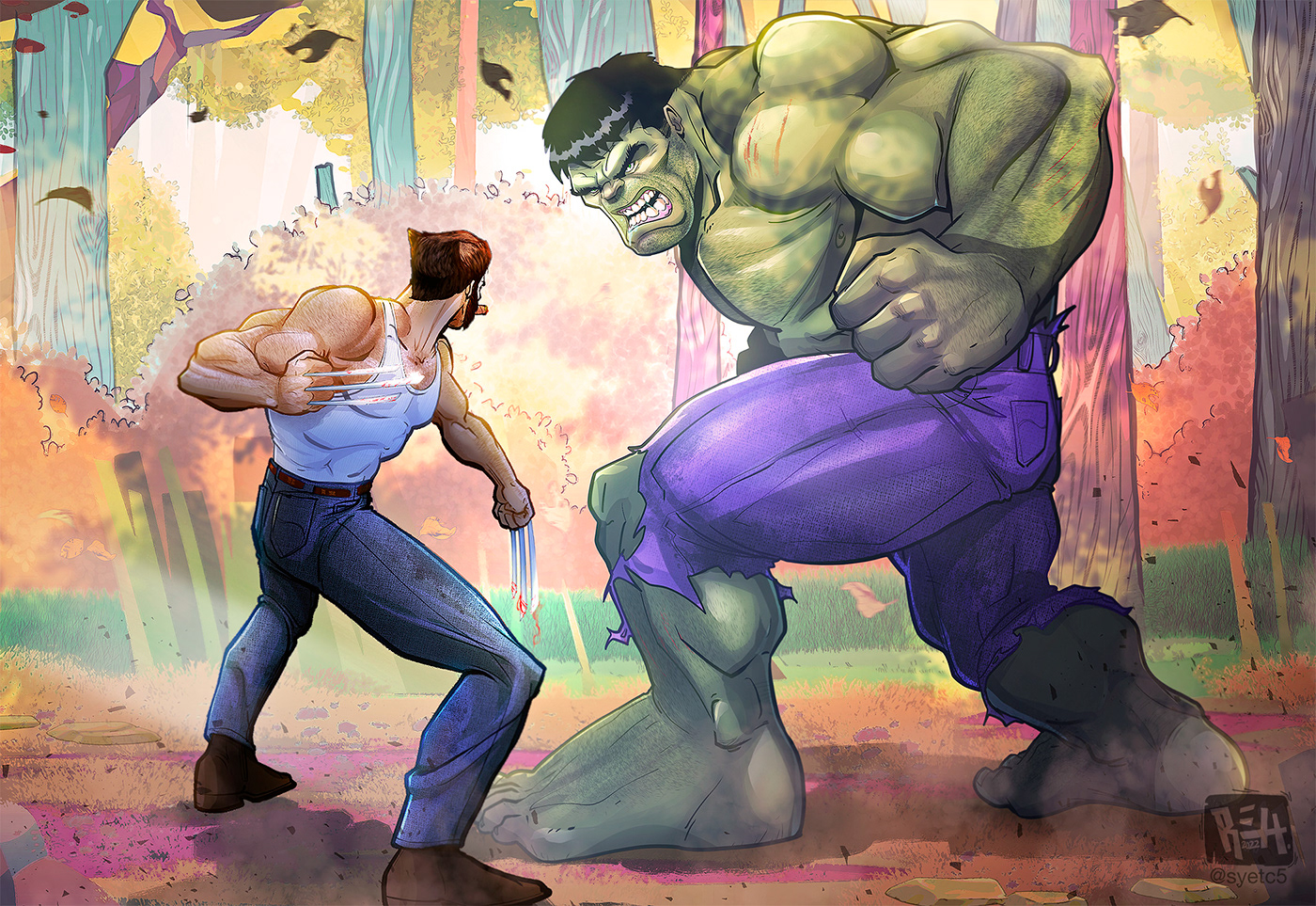 fanart Hulk logan marvel marvel comics wolverine