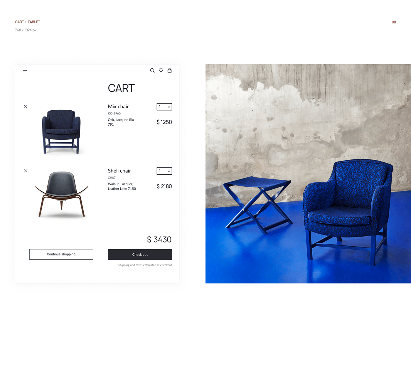 clean furniture minimal modern Scandinavian UI ux Website Figma e-commerce