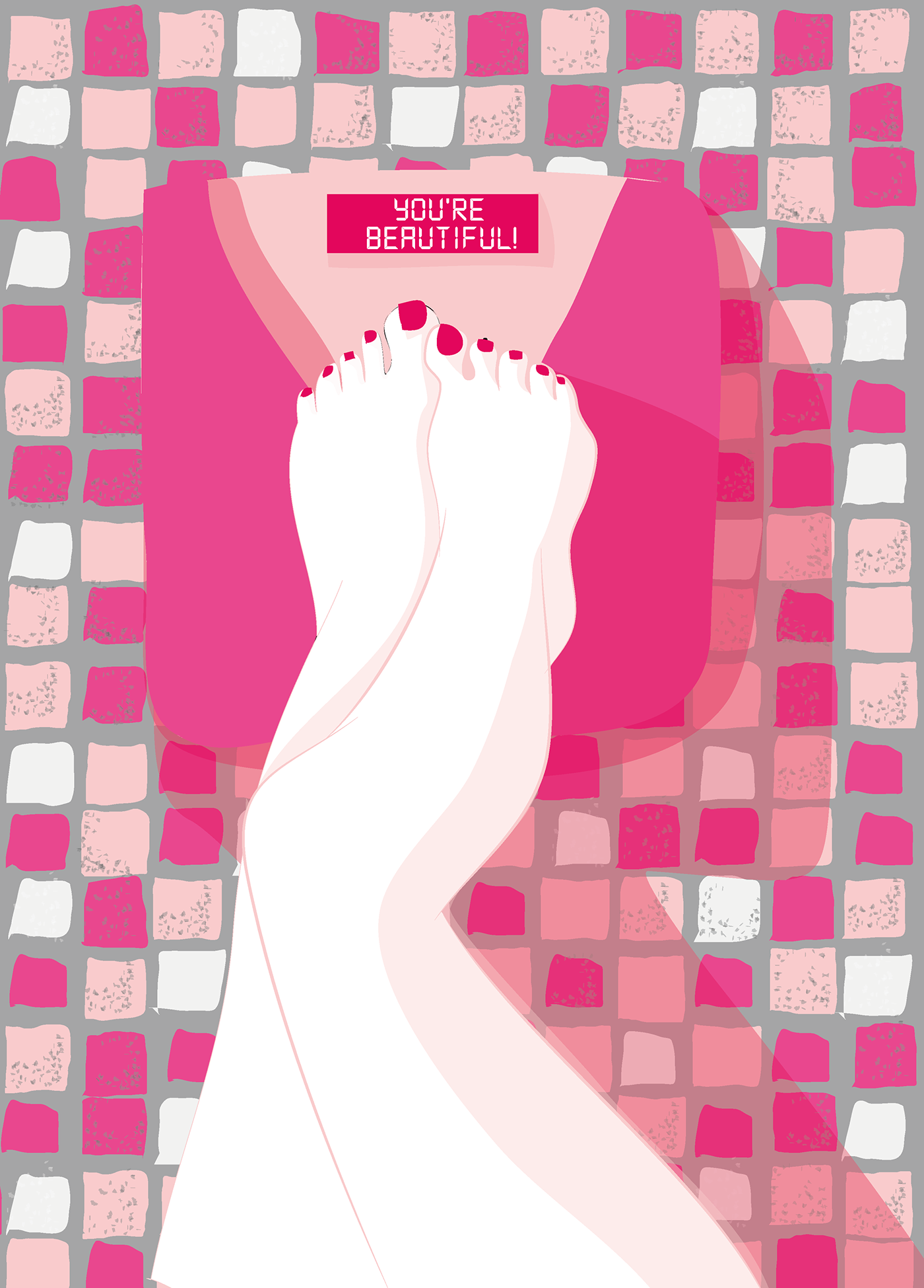 illustrazione Illustation design pink bilancia Beautiful contest legs sexy