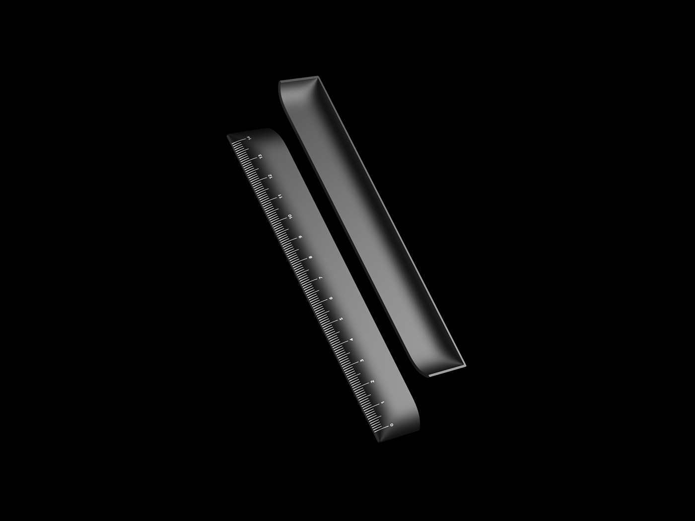 Anodized aluminum black industrial design  Packaging packaging design product design  ruler Stationery