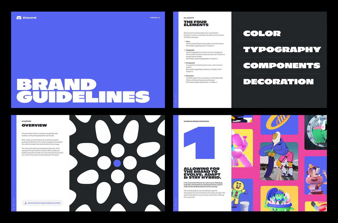 discord animation  brand brand guidelines design system identity layouts brand book Brand Design design systems