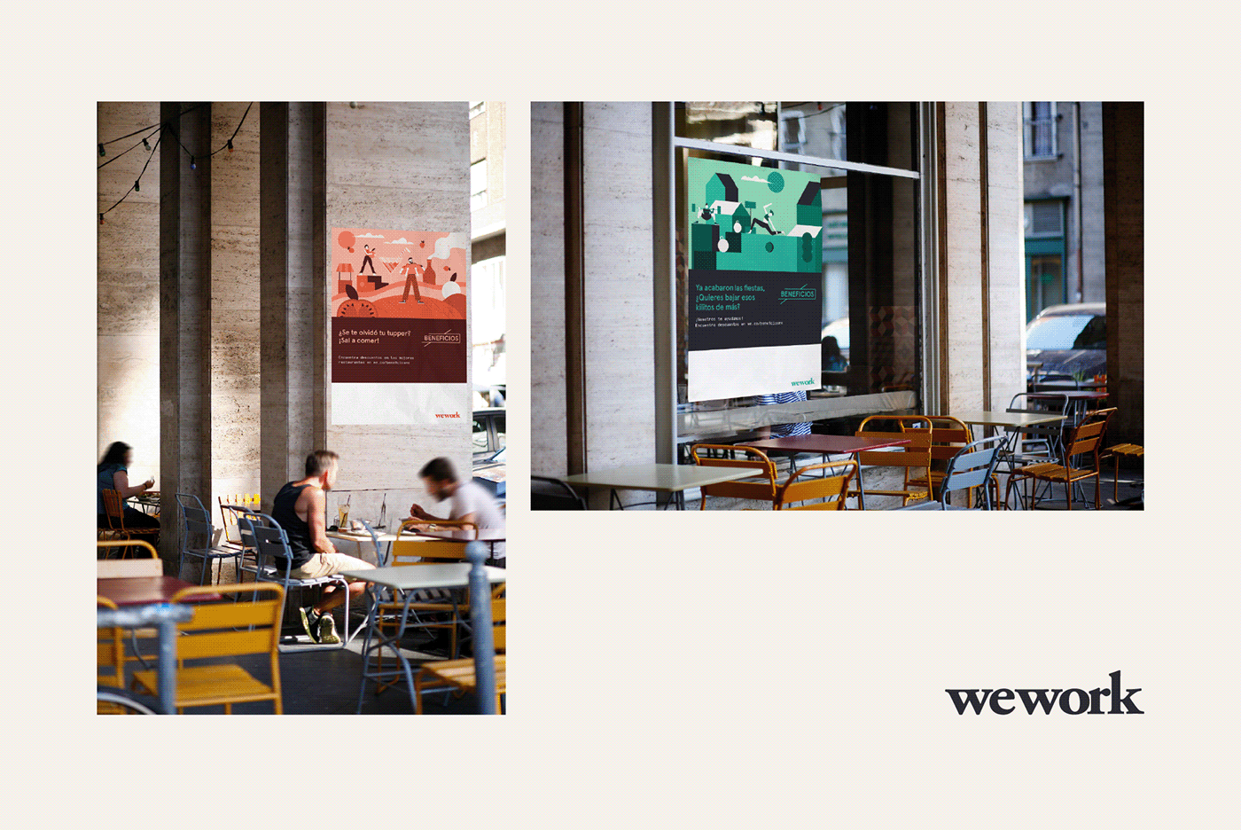 ILLUSTRATION  graphic design  wework campaign people color bussiness share identity Health