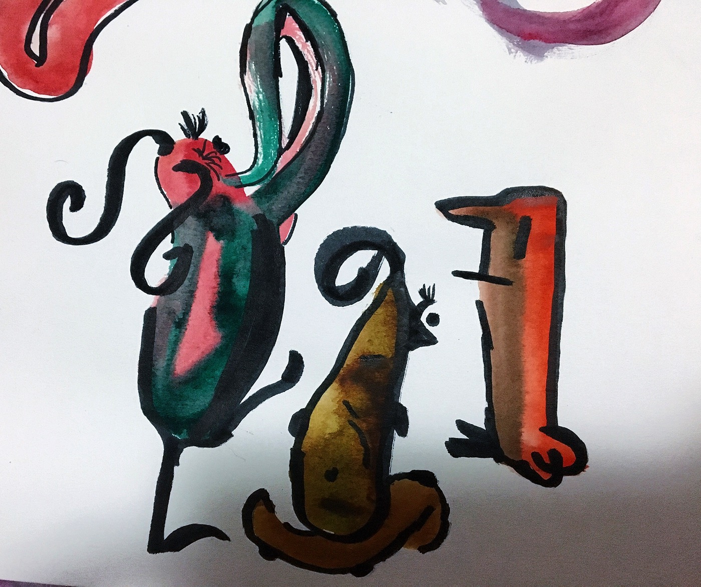 tombowbrushpen characterdesign watercolor