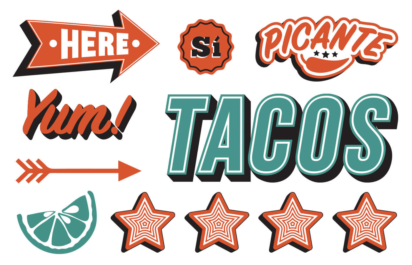 TexMex branding  identity typography   ILLUSTRATION  vector Mexican Food  restaurant