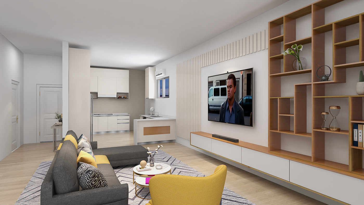 interior design  kitchen design living room design Interior Render 3D modern visualization Space Planning
