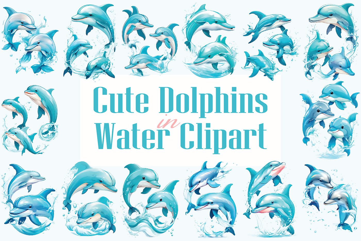 cartoon Digital Art  Dolphins Dolphins Logo design Graphic Designer Dolphins World