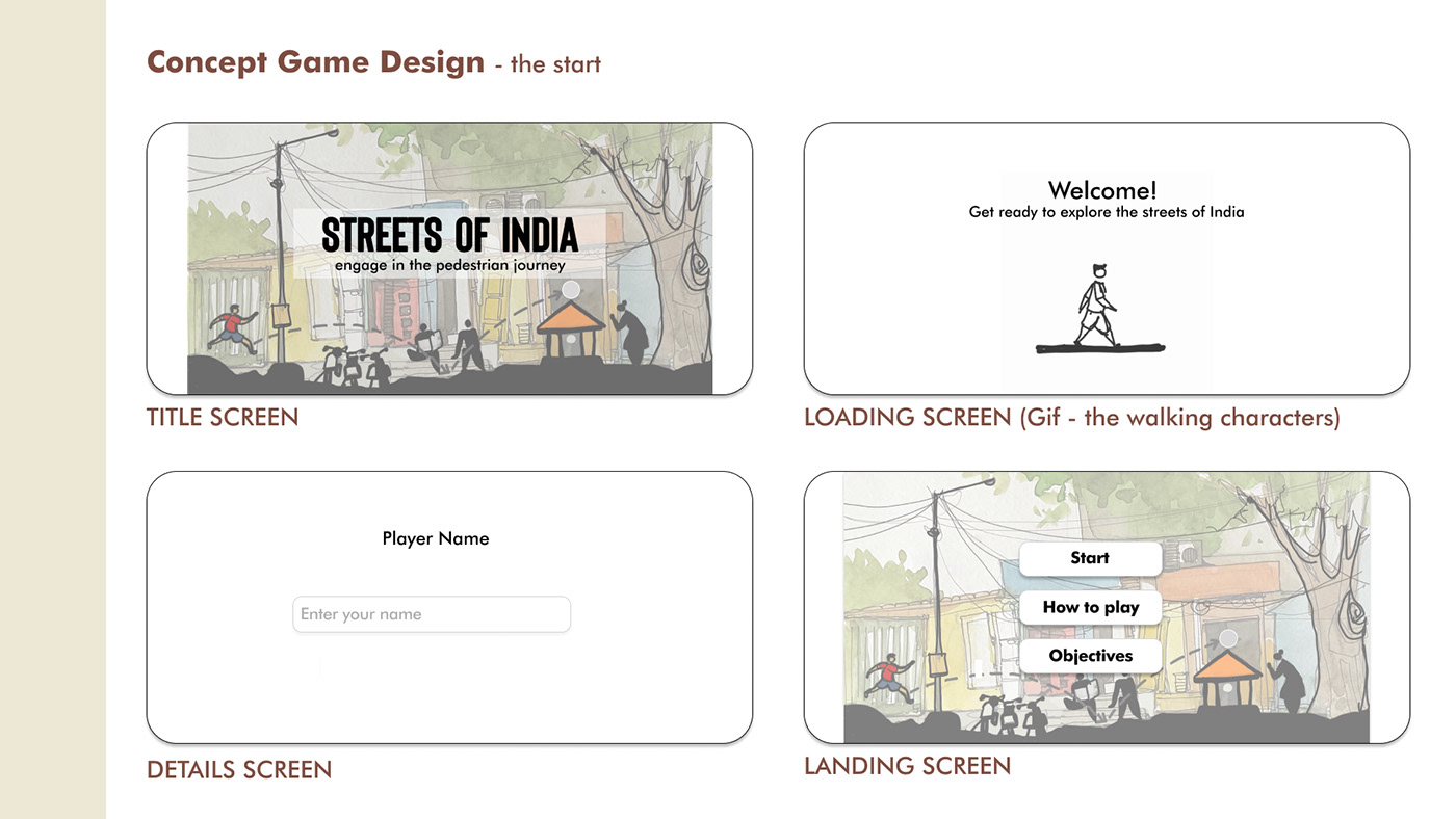 animation  cityscape game design  ILLUSTRATION  India sidescroller sketch streets environment Interaction design 
