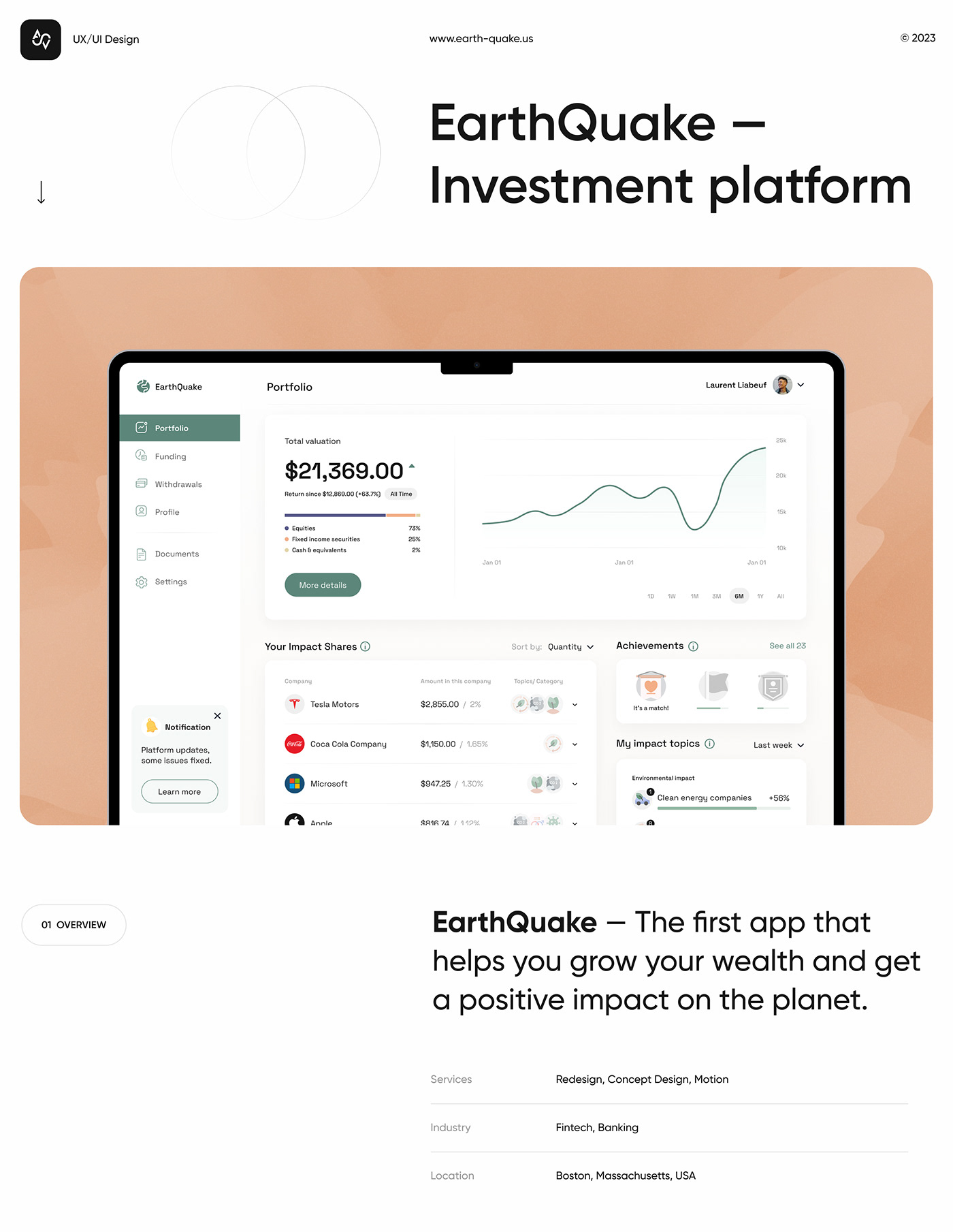 The first app that help you grow your wealth and get a positive impact on the planet.