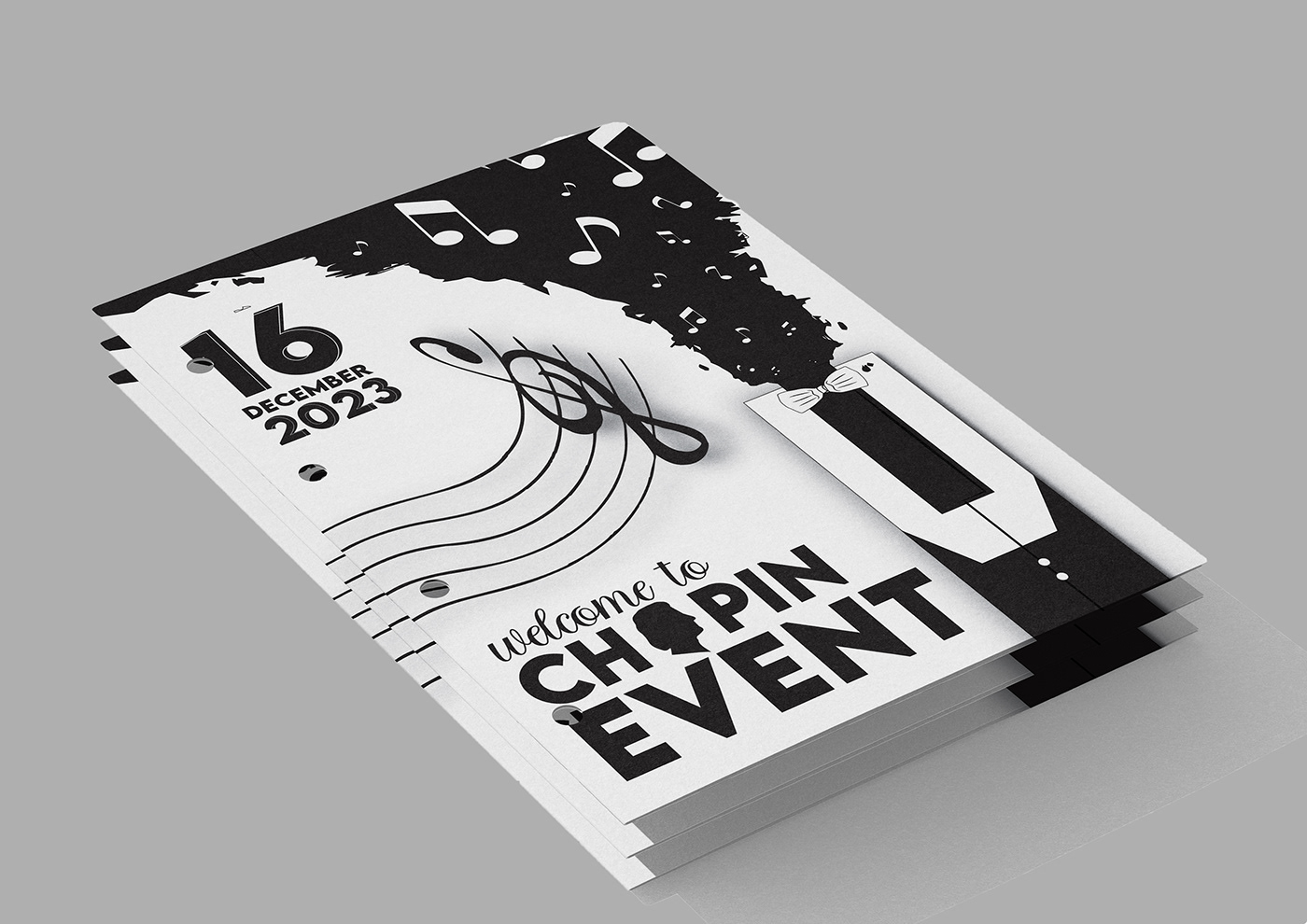 Event Project graphic design  Piano black and white Brand Design art digital illustration concept art artwork