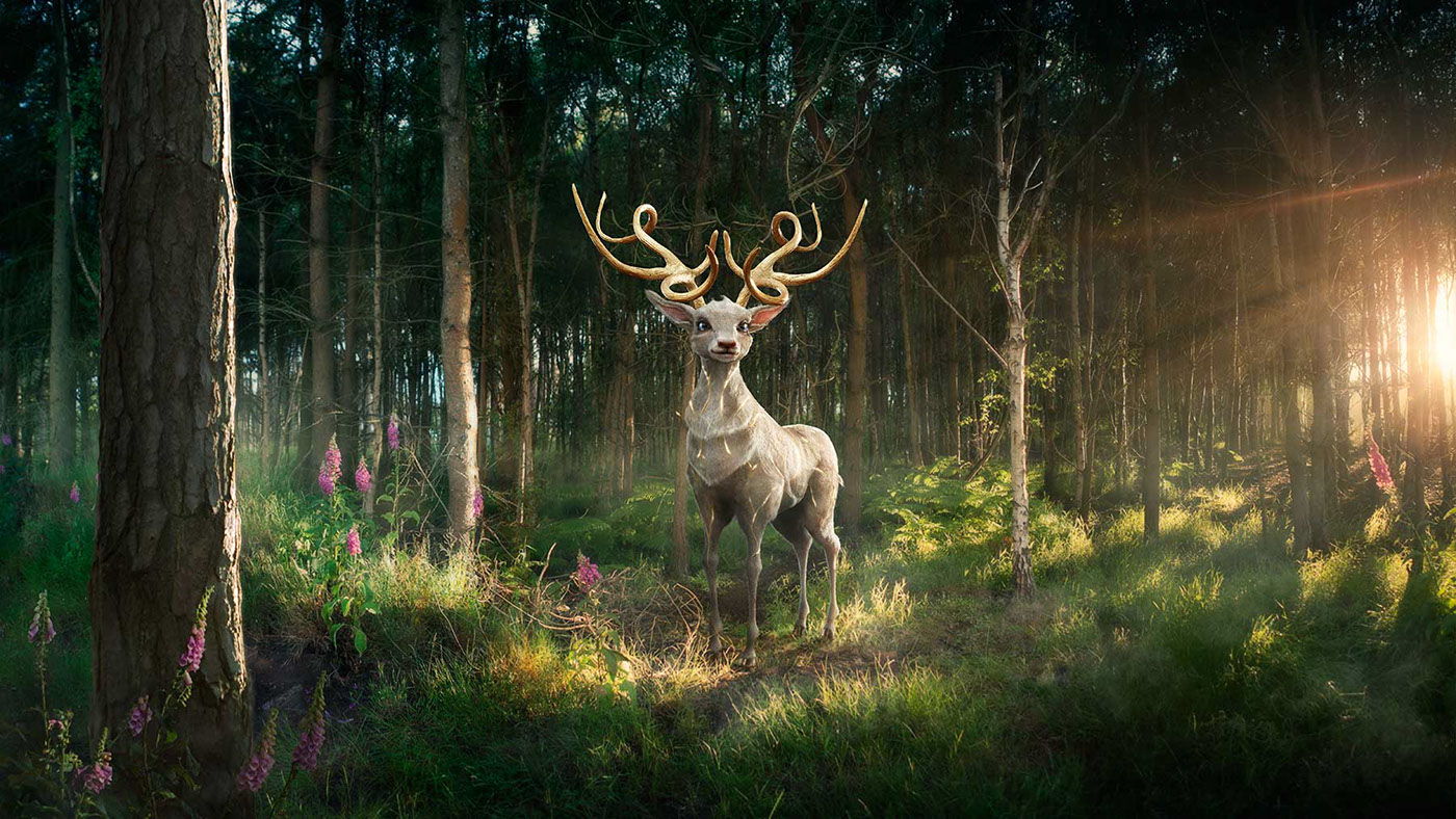 concept art deer forest environment CGI modelling Character animal fantasy creature print