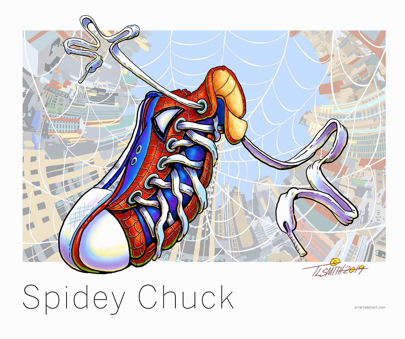Spider Man spidey converse Chuck Taylors super heroes T.L.SMITH Smart aleck art