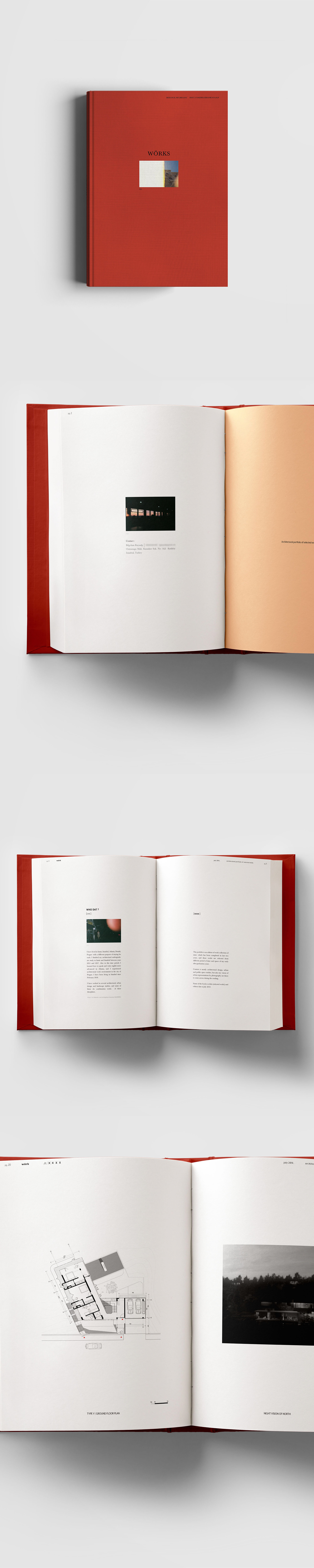 Architectural Portfolio portfolio book design archıtectural works red