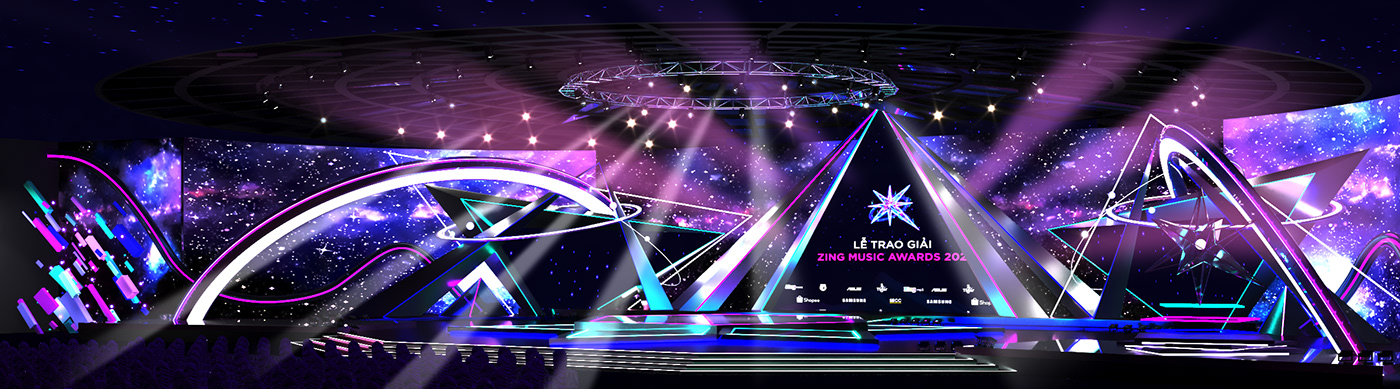 Event Event Design Gala Lễ trao giải Stage Stage3D TOA Toa nhu vi tinh tu zing music awards zing music awards 2021