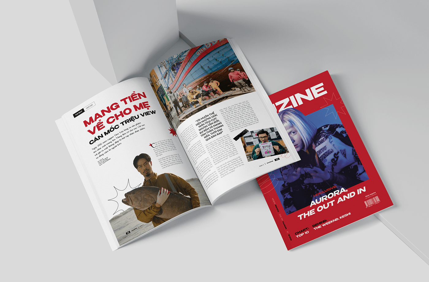graphic design  magazine Magazine Cover Magazine design magazine layout Layout Music magazine print design  typography   vietnam