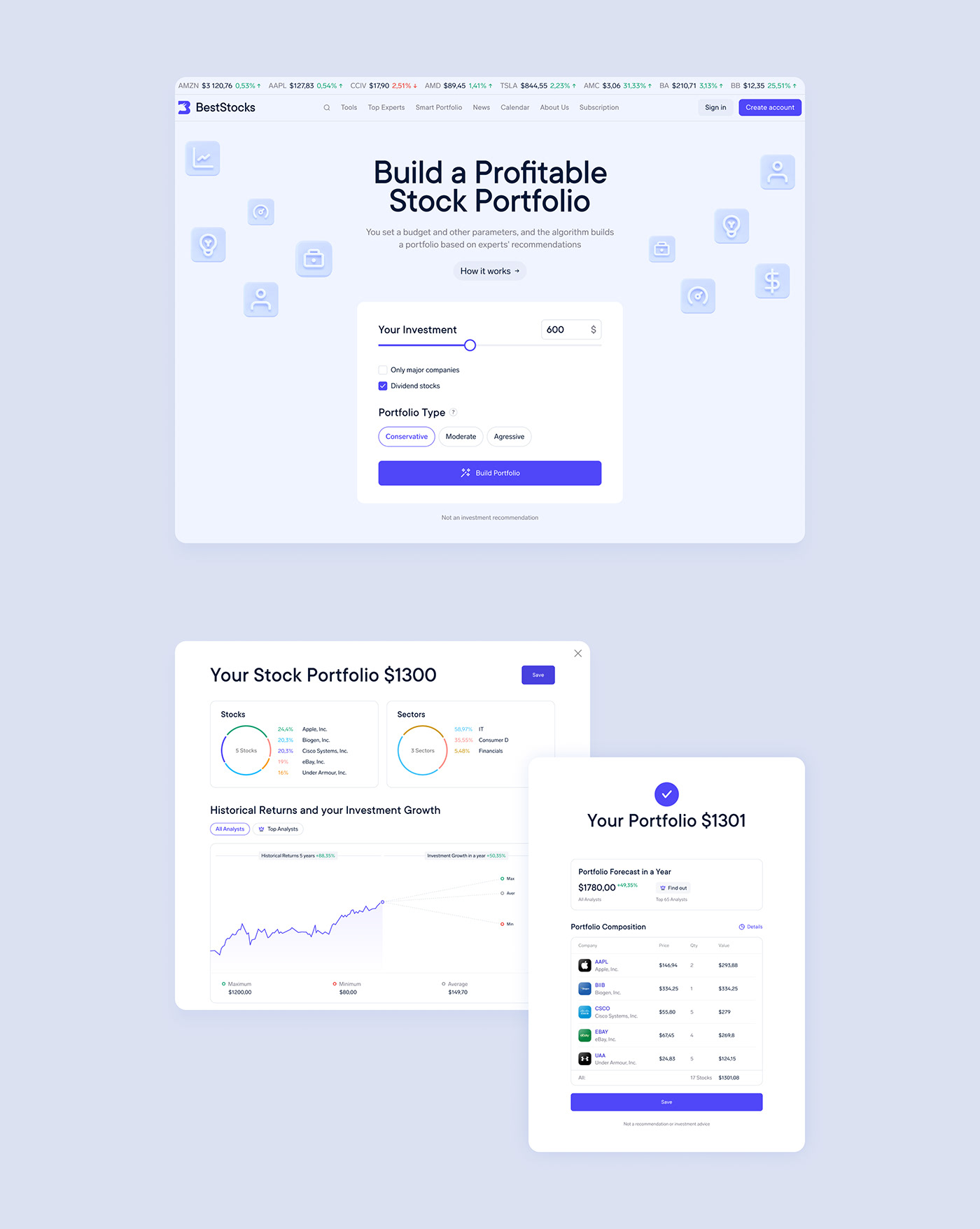 finance Financial Services Investment product design Stock market user interface UX design UxUIdesign