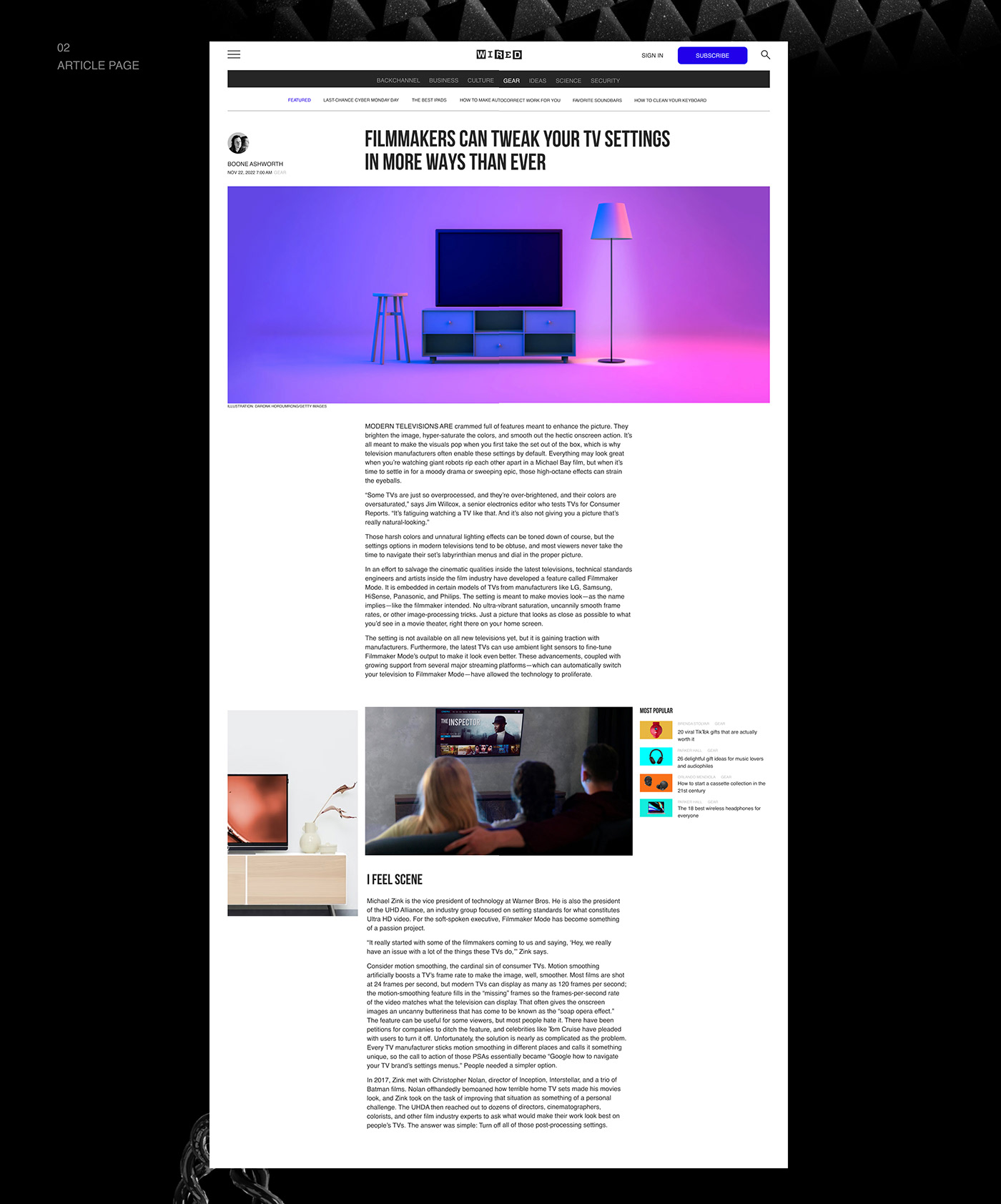 magazine news online UI Web Design  Website Wired