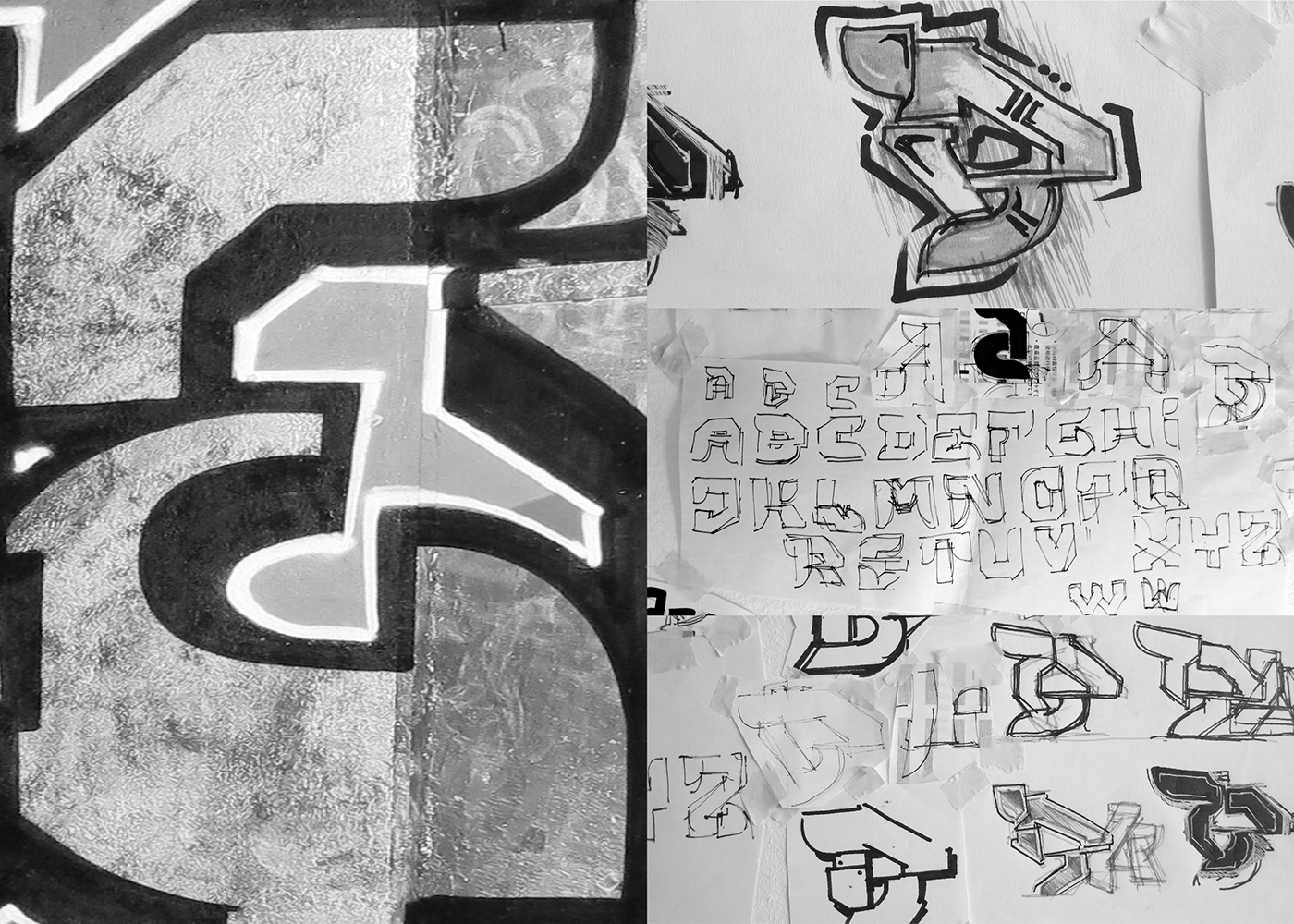 alternates font geometric glyphs Graffiti hubert pasieczny lettering modern simple typography  