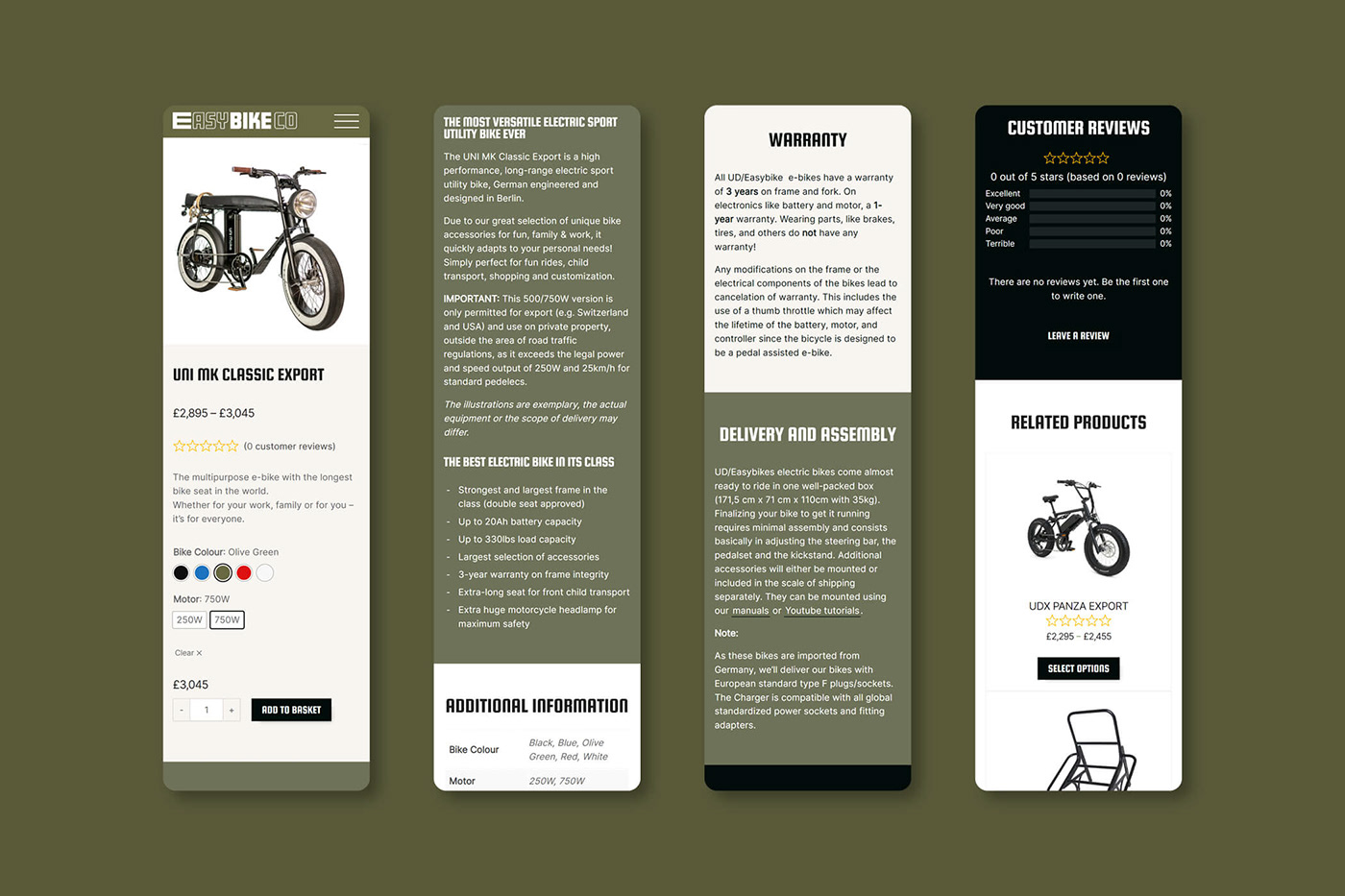 Ebike Ecommerce shop Web Design  Website wordpress