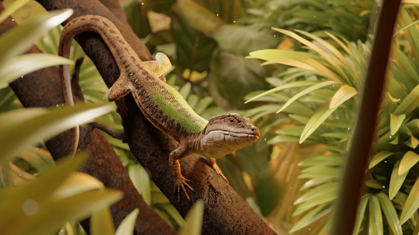 3D 3D lizard animal blender3d CGI creature green lizard reptile