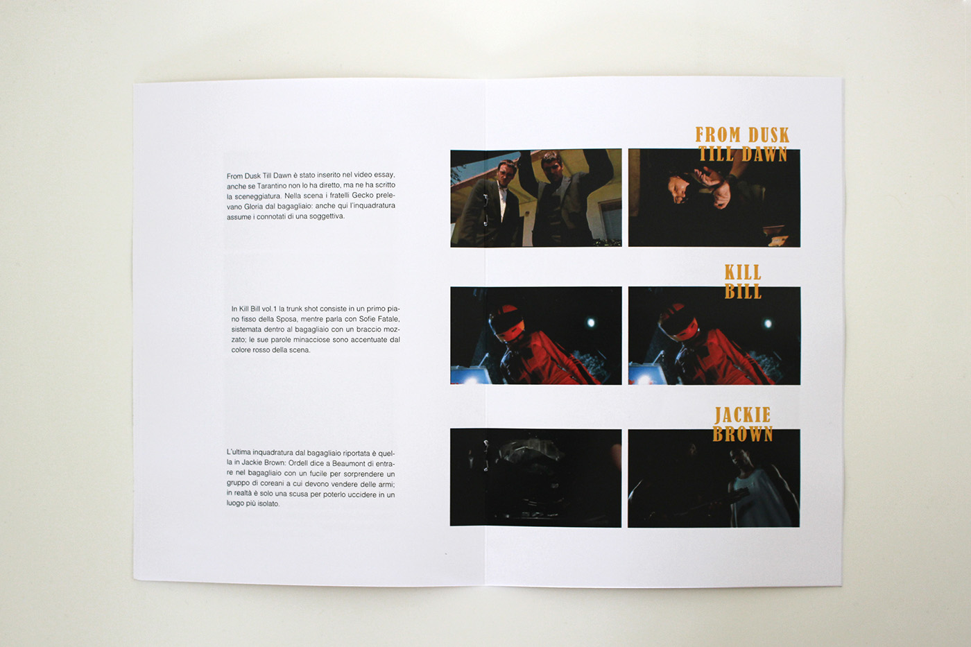 essay Booklet Tarantino Cinema Trunk Shot drive Analysis