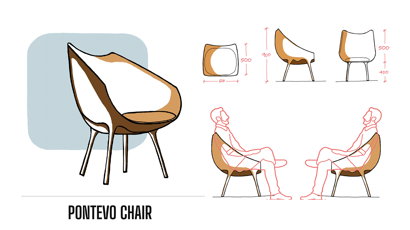 furniture design chair chair design furniture design  Render residential Gio Ponti armchair Molteni&C