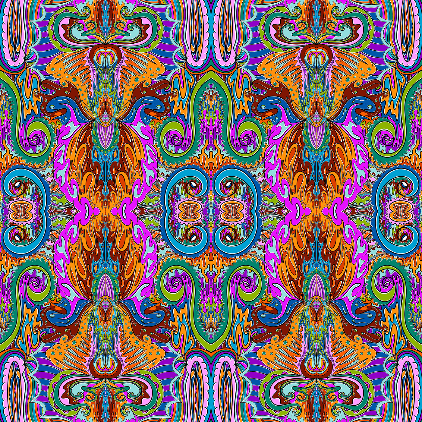 Procreate Digital Art  multicoloured trippy art symmetrical art