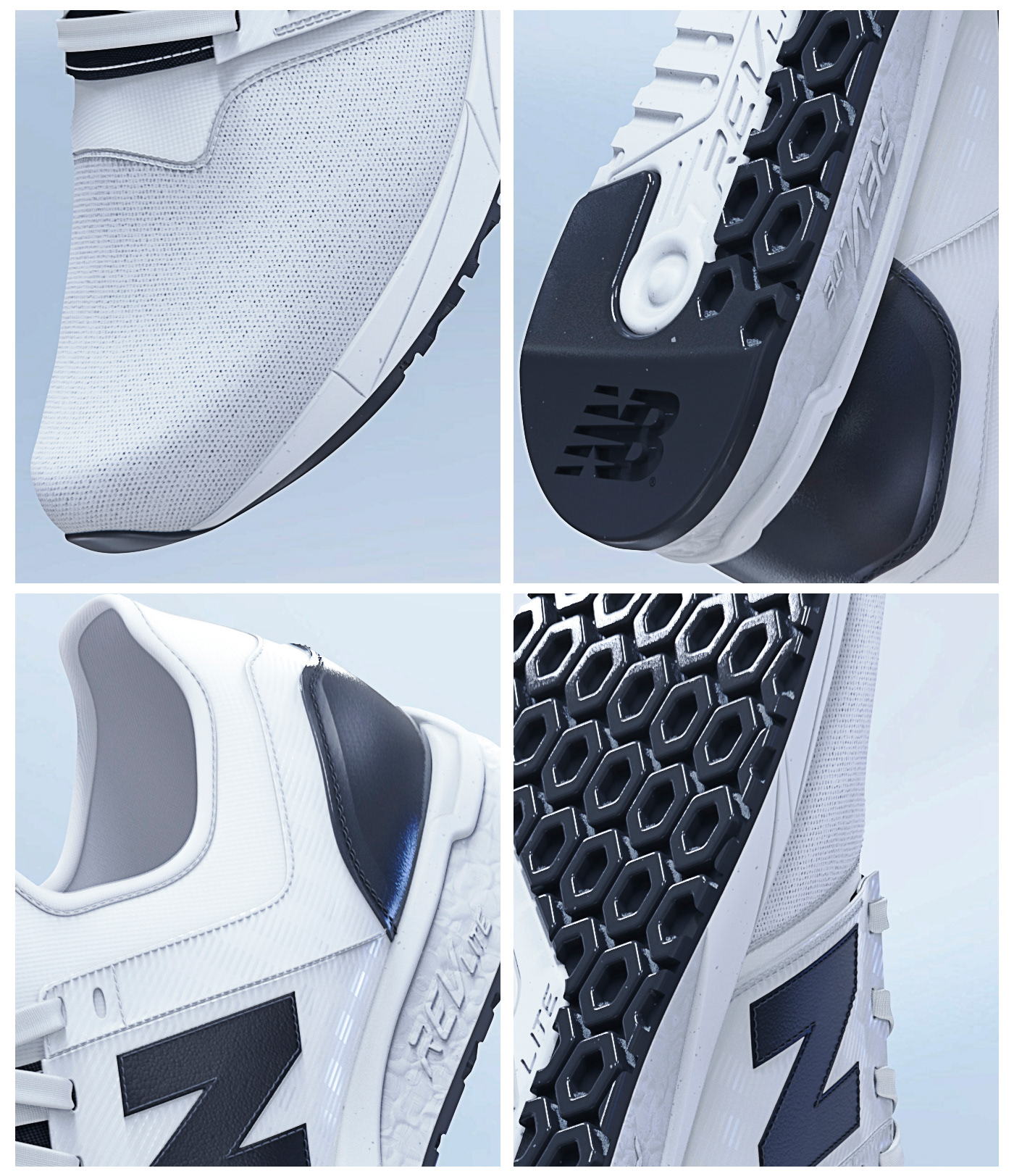 3D Advertising  CGI footwear New Balance postproduction product design  Render retouch sneakers