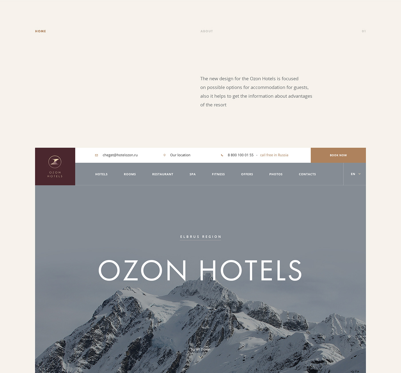 Webdesign UI ux hotel resort mountain Travel Booking design Adobe XD