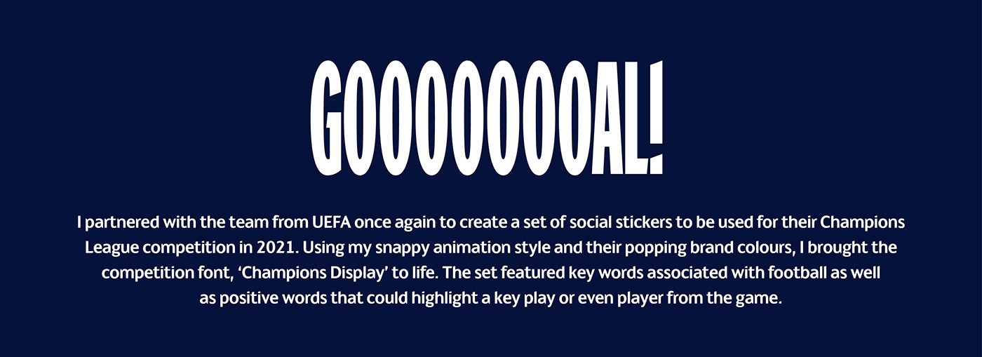 animation  football kinetic typography lettering motion graphics  social media stickers type typography   uefa