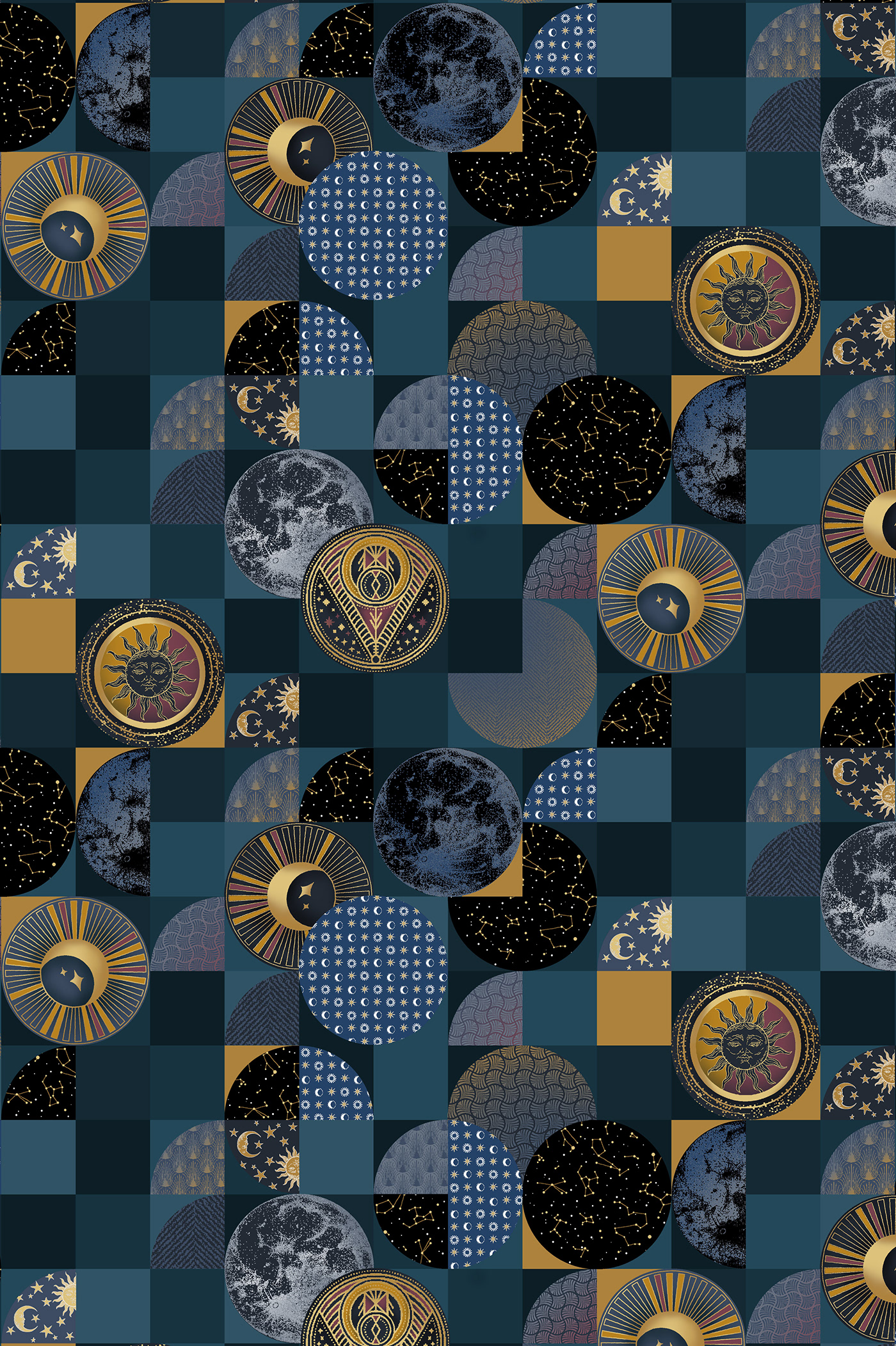 artist artwork Astrology design Digital Art  Drawing  escapism pattern Photpshop textile