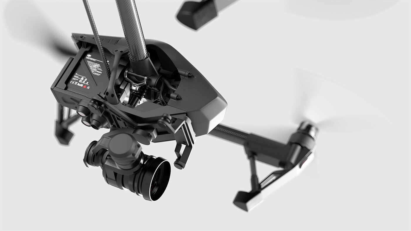 3D CGI DJI drone rendering visualization