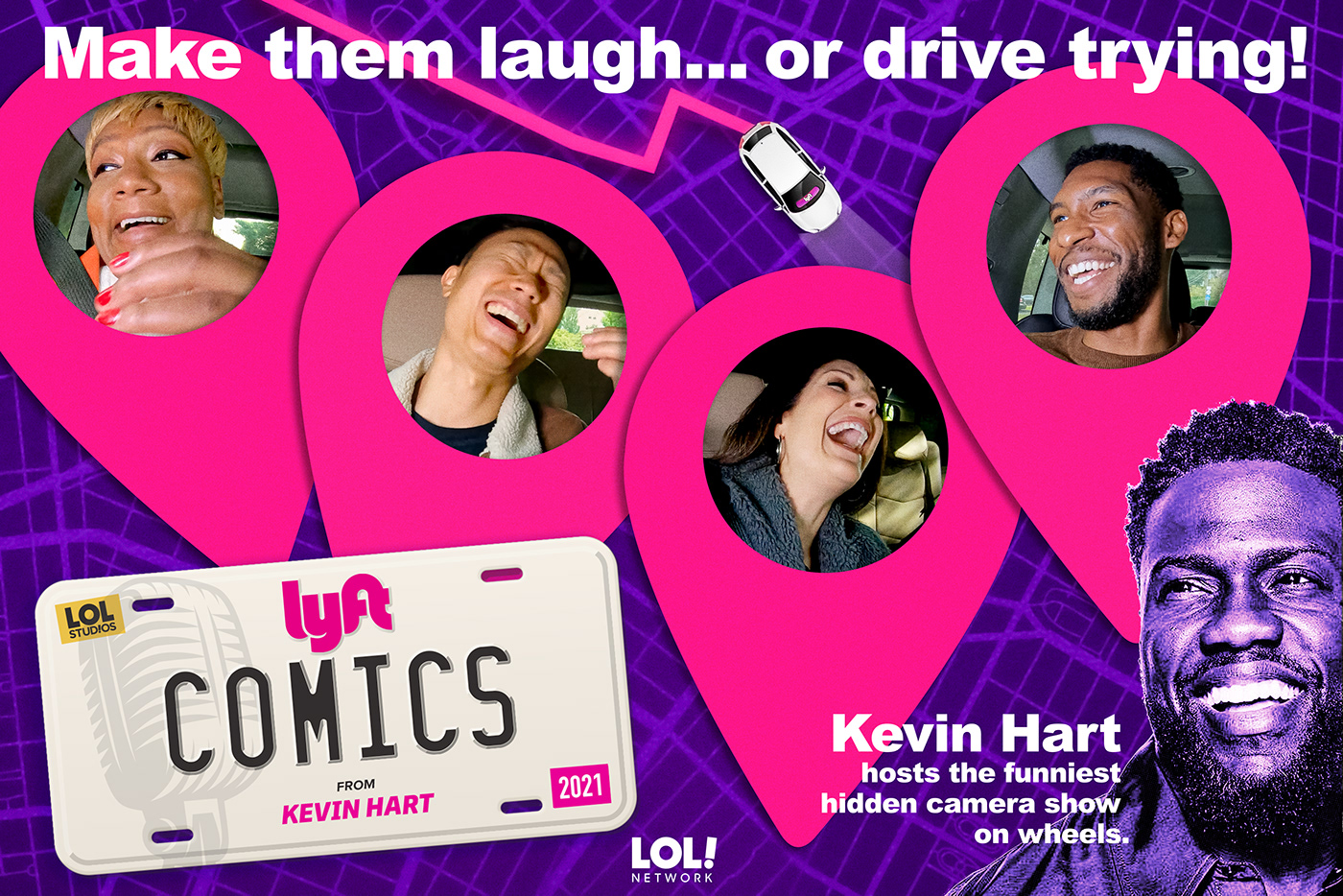 actor Celebrity comedian comedy  Driving kevin hart  lyft social media stand up tv