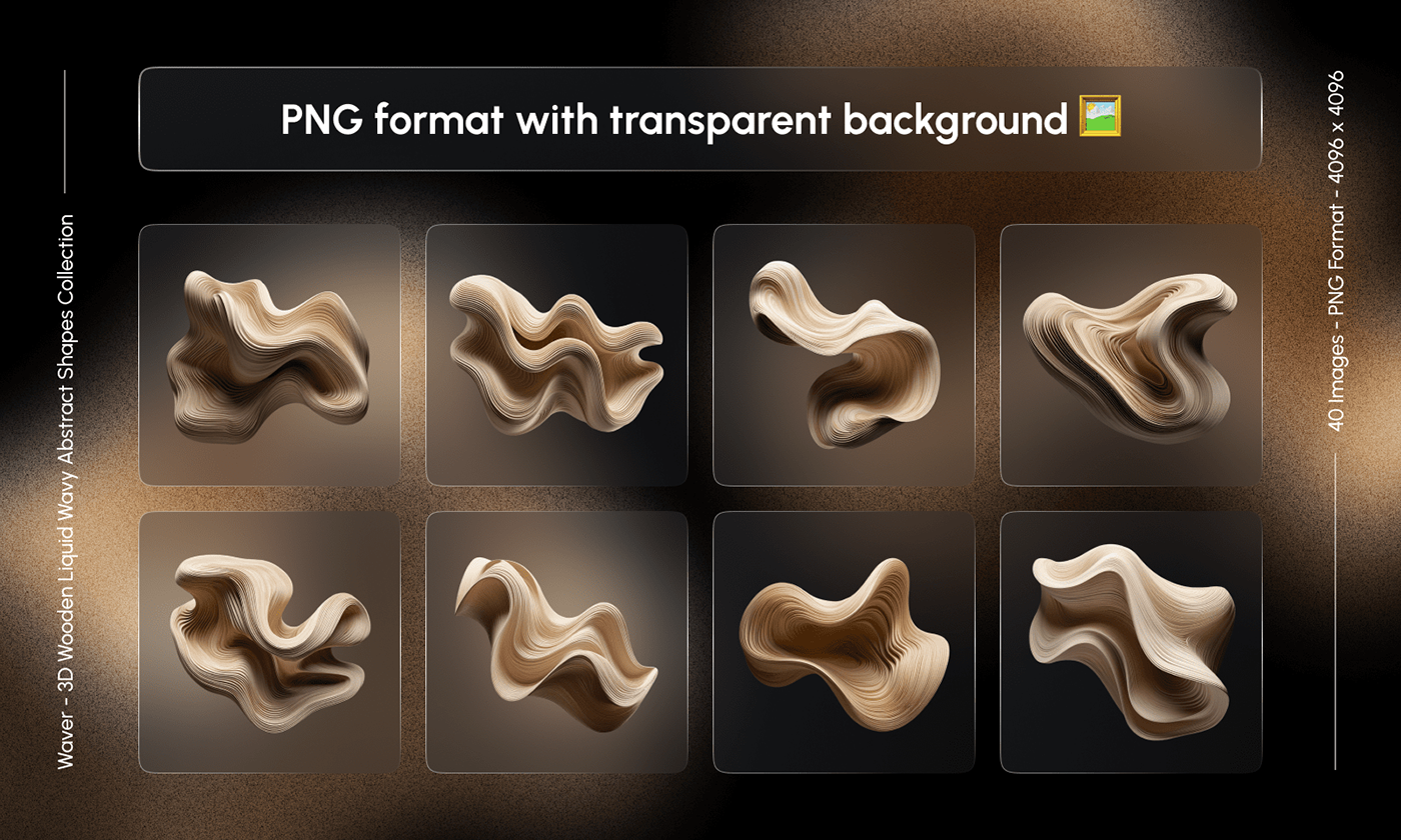 Waver - 3D Wooden Liquid Wavy Abstract Shapes Collection