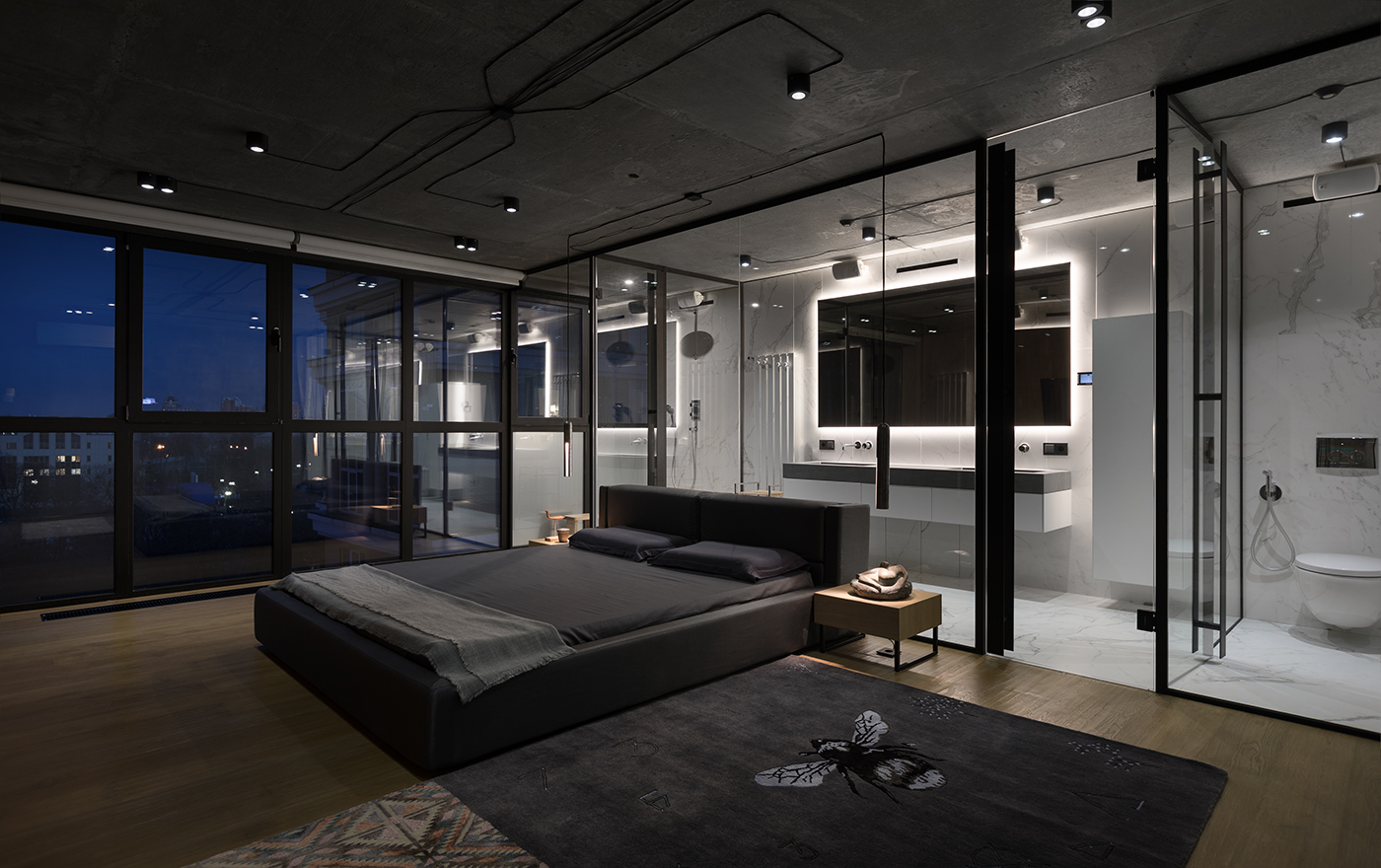 Interior design minimal concrete makhno flat Tovstonog Illia