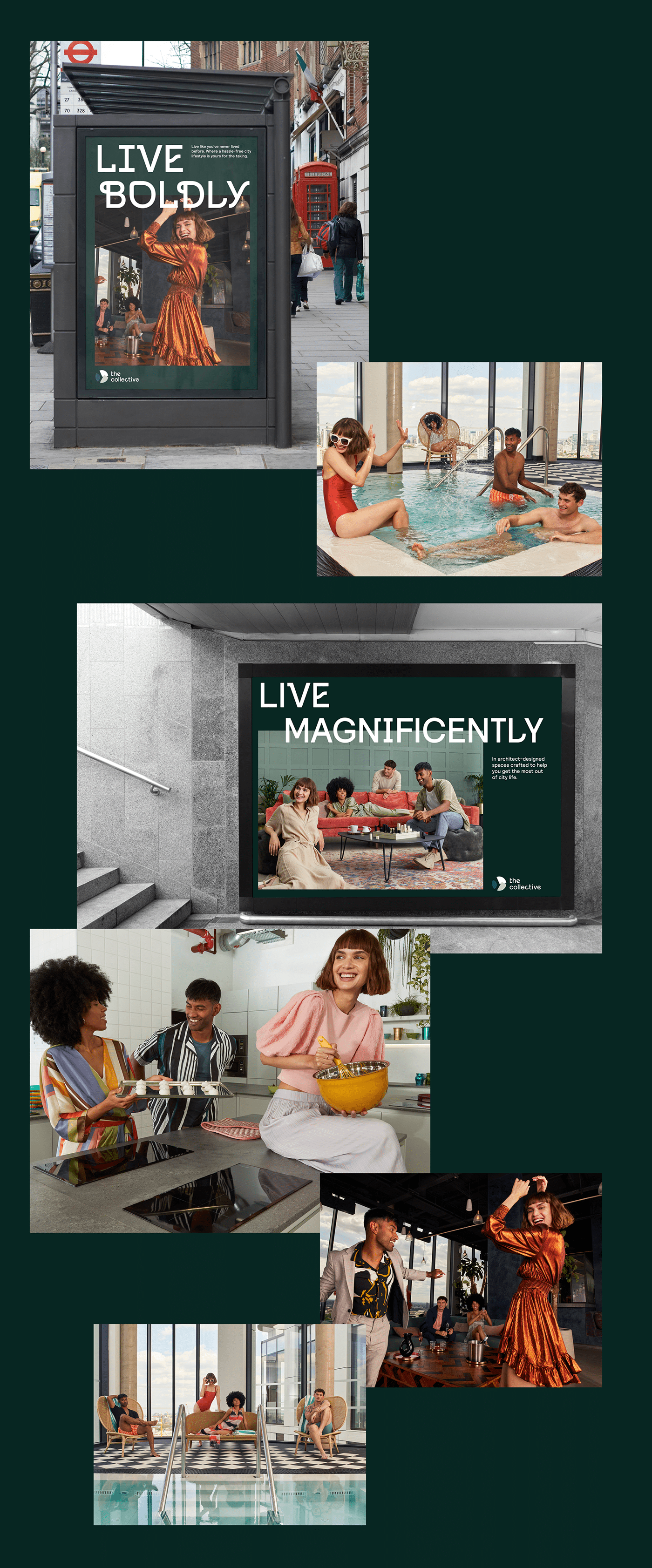 Advertising  branding  campaign co-living Photography  typography  